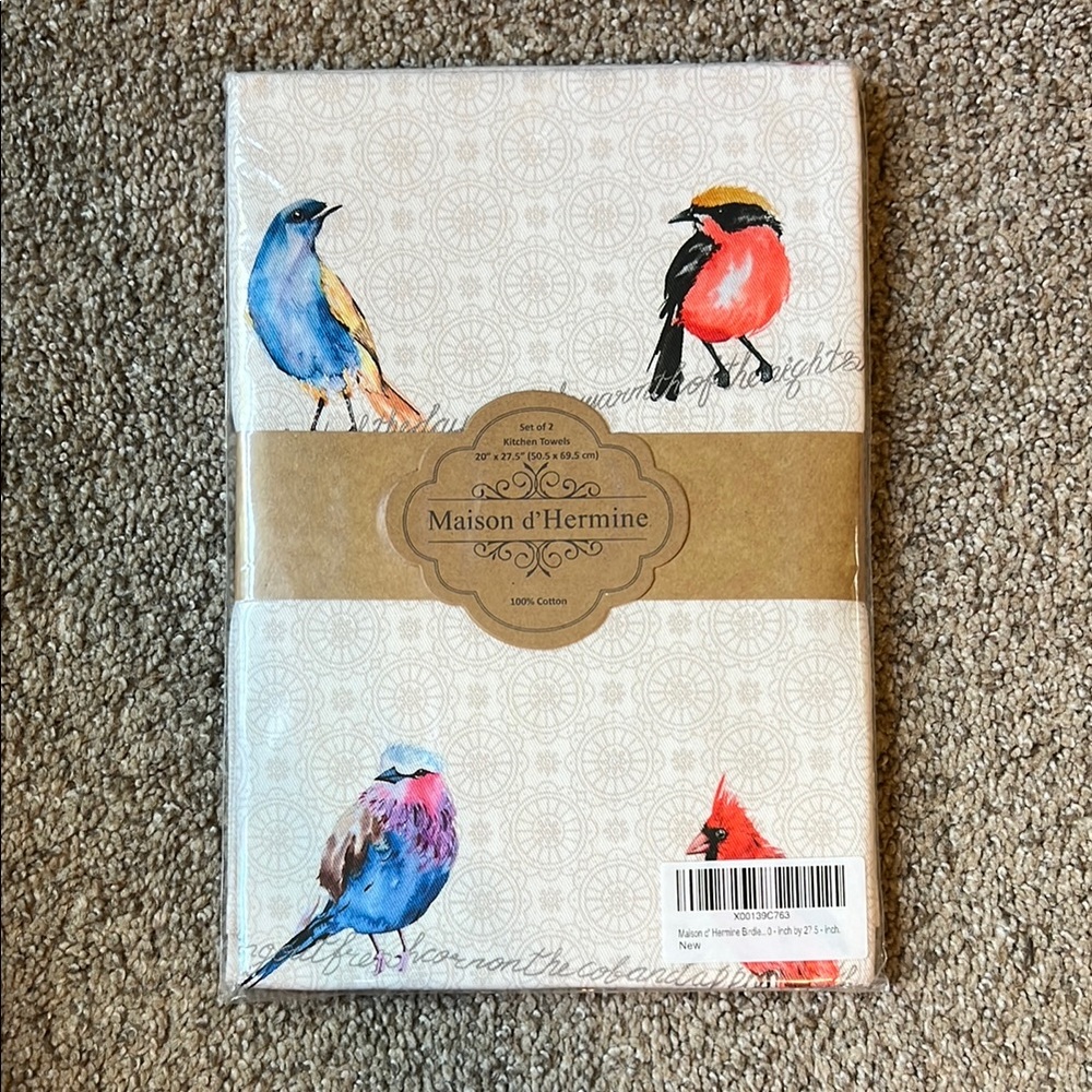 Maison d'Hermine Bird Print Tea Towel Set of 2